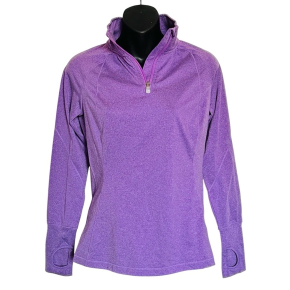 ALO Yoga Tops - Alo Half Zip Pull Over Long Sleeve top Thumbhole Size XS Purple